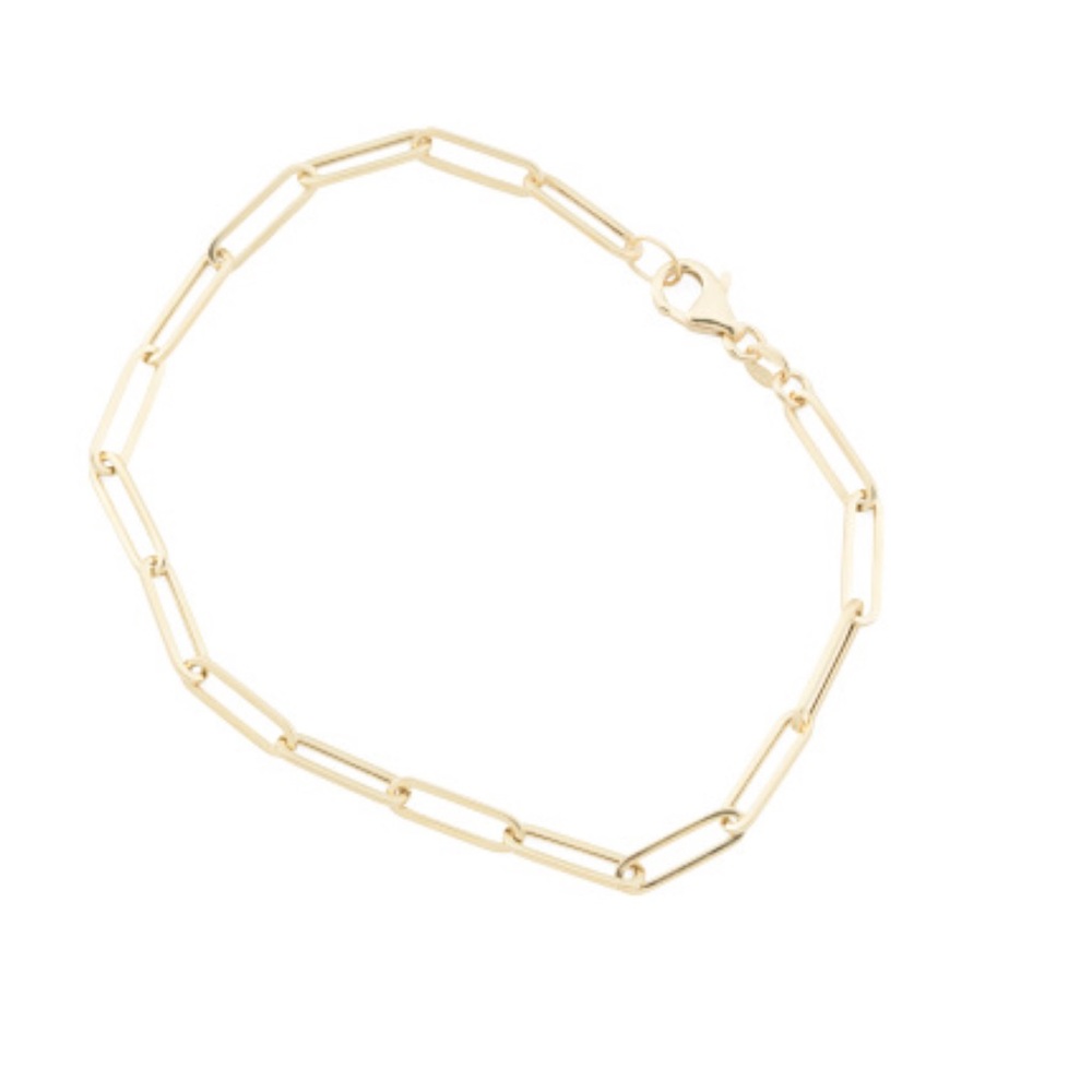 MIA FIORE 18k Gold Plated Sterling Silver Paperclip Bracelet NIB 7” $99